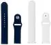 Black Lovies Blue, White Silicon Smart Watch Strap For Boat Zenit (Pack Of 2)