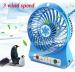 Psight Plastic Portable Rechargeable Led Light Fan Mini Desk Usb Charging Air 3 Mode - Blue