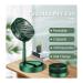 Epriko-USB Table Fans Folding Rechargeable Fan LED Light And Multifunction USB Charging Ultra High Speed 3 Blade Table Fan (Green)