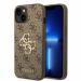 CG MOBILE SAS Guess iPhone 15 Case [Official Licensed] PU Leather Case with 4G Metal Logo | Shock Absorption Protective Case/Cover Designed for iPhone 15 (6.1-Inch) 2023 - Brown