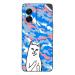 GADGETSWRAP Printed Vinyl Skin Sticker for Realme Narzo 50 (5G) - Ripndip-middle-finger-cat-pink-blue-camouflage