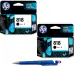 HP 818 Black Original Ink Cartridges (Pack of 2) With ITGLOBAL 3in1 Multi-Function Pen