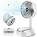 CRAFTIFY USB Rechargeable Height Adjustable Telescopic Folding Fan 5 Star 150 MM 3 Blade White