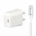 ERD TC-132, 25W Fast Wall Charger Adapter (Power Delivery) USB-C Fast Charging Technology, Compatibility with (All iOS & Android Devices) 150-240VAC, BIS Certified, 1mtr USB-C TO C Data Cable, White