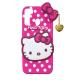 COVERBLACK Rubber Kitty with Cat eye Latkan Case Back Cove for Tecno KG5k /Spark 8C - Dark Pink