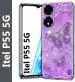Fashionury Back Cover for itel P55 5G (Purple, Grip Case, Silicon, Pack of: 1)