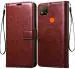 Mbcase Redmi 9C, Xiaomi Redmi 9C Brown Artificial Leather Flip Cover