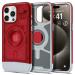 Spigen Classic C1 Magfit Back Cover Case Compatible with iPhone 15 Pro Max (TPU + Poly Carbonate | Ruby)