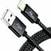 Wayona Nylon Braided USB to Lightning Fast Charging and Data Sync Cable Compatible for iPhone 13, 12,11, X, 8, 7, 6, 5, iPad Air, Pro, Mini (6 FT Pack of 1, Black)
