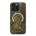 TREEMODA Nimmy Embroidered Leopard Series Leather Golden Back Case Compatible for iPhone 15 Pro Max.