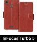 Sbms Infocus Turbo 5 Brown Artificial Leather Shock Proof Flip Cover