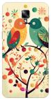 Gift Minister Soft Designer Mobile Case For One Plus 3 Back Cover Green - Minimalistic Super Cute Birds Art Calligraphy Scratch Resistant Comfortable Grip Lightweight Flexible 1Pcs 1701M