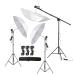 HIFFIN E27 3 Point Studio Single Holder KIT Umbrella White + Studio Light Stand 9 FT+ Umbrella and Bulb Holder KIT Mark III | 3 Single Holder | 3 Light Stand 9ft | 3 Umbrella (WOB)