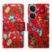 A D Enterprises Red Pattern Flip Cover for IQOO NEO 9 PRO 5G | Magnetic Case | Shock Absorbent | Flip Cover IQOO NEO 9 PRO 5G