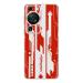 FCS Printed Designer Vinyl Mobile Back Skin Sticker For Huawei P60 Pro ( Cyber Punk Red FCS-70)