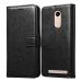 Casotec Premium Leather Kickstand Wallet Flip Case Cover with Magnetic Closure for Micromax Canvas Evok Power Q4260 - Black
