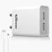 Portronics Adaptor 66 POR-1066 2.4A Dual USB Ports Charging Adapter with 1M Micro USB Cable (White)