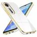 Mr Case 6D Chrome Back Cover Case For Oppo A17k | ( Gold Plated Frame | Glossy Backside -White )