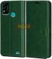 Niger Micromax IN 2B Green Artificial Leather Shock Absorbant Back Cover with Holder