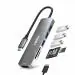 Verilux USB C Hub Multiport Adapter 6 in 1 Portable Aluminum Type C Hub with 4K HDMI Output