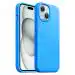 LIRAMARK Liquid Silicone Soft Back Cover Case for iPhone 15 Plus (6.7 inch) (Oriental Blue)