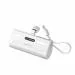 HAPIPOLA POWER BANK ATTACH Portable Capsule Power Banks 5000mAh Backup Battery Charger Built-in Lightining Type-C Cable Fast Charging Outdoor Mini Power Bank (White)