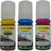 TRISAMA Epson Eco Tank Printer 001, 002, 003 for L3150, L3152, L3156, L4150, L4160, L5190, L6160, 6170, 6190 Cyan, Magenta and Yellow Dye Based Ink Cartridge Bottle (Pack of 3)