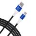 Ruvoo Type C Cable Black White With Blue Metal