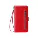 Trounce Zipper Series Faux Leather Red Wallet Flip Case Mobile Cover For Xiaomi Redmi 9 Prime