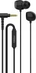 Mozu Audiology 101 with Rugged Wire, L-Shape Connector, Built-in-Mic Wired Headset (Pure Black, In the Ear)