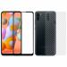 Kite Digital Samsung A11 Back Screen Protective Film Carbon Fiber Skin Transparent Screen Guard Sticker + 5D/6D/11D/21D Black Premium Tempered Glass Screen Protector