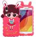 Mcase Pink Rubber Back Cover For Vivo Y95 (Model - Girl Kitty - 13563)