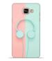 Bhaicover Samsung Galaxy A5 2016 Poly Carbonate 3D Printed Headphones Pink And Blue Mobile Phone Back Cover Case