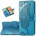 ClickCase Butterfly Embossing Series Faux Leather Magnetic Card Holder Wallet Kickstand Case Flip Cover For Poco X2 (Blue)
