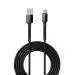 Portronics Konnect X 3A Unbreakable Nylon Braided USB to Type C Fast Charging Cable 2M Long, Supports All Type C Smartphones and Devices(Black)