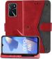 Autofocus Faux Leather Back Case Flip Cover for Oppo A16 with ID Card Slot | Foldable Stand | 2 Card Slot | 1 Cash Slot | Magnetic Closure - Executive Red, 22128