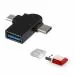Red Champion Usb Type B and Usb Type c 2in1 Otg Adapter, Usb 3.0 to Type-c With Micro-usb Port Converter High Speed Data Transfer for Pc, Tablets, Laptops and Cellular Phones