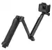 Tech Gear 3-Way Monopod Grip Tripod Foldable Selfie Stick Compatible with Go Pro Tripod (Black, Supports Up to 500 g)