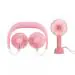Epriko- Portable Handheld Small Plastic Hand Pink Fan & Neckband Dual Head Fans for Kitchen Home Office Traveling Neck fan .
