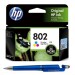 HP 802 Colour Original Ink Cartridge Large With ITGLOBAL 3in1 Multi-Function Pen