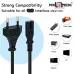 Pick Ur Needs Power Supply Cord Charging Cable 0.5m 2 Pin Plug Compatible with Laptop Adapter, Camera, Printer,Emergency Light