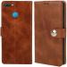AmericHome Oppo A5s Model CPH1909, CPH1920 Brown Artificial Leather, Silicon Mobile Back Cover