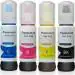 INK POINT 001, 003 Refill for Epson EcoTank L3151 Printer Multicolor Ink Bottle pack of 4