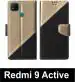 Sbms Redmi 9 Active Black Artificial Leather Shock Proof Flip Cover