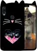 Lejaao Xiaomi Mi Redmi Note 7s Love Cat Hello Kitty Black Silicone Mobile Back Cover