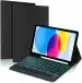 ProElite TouchPad Keyboard case for Apple iPad 10th Gen 2022, with Pencil Holder, Magnetic Detachable Wireless Bluetooth TouchPad Keyboard Built-in 7-Colors Backlit, Black