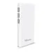 TP TROOPS 2.1A 3-USB Port Power Bank 11400mAH Battery Charger PVBA Flashlight for Cell Phone DIY Universal Portable - White