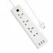 Topway 5 Meter White USB Power Strip Extension Cord with Spike Guard