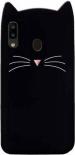 UNILORD Samsung A20 Black Rubber Screen Protector 3D Cat Kitty Girls Back Case Cover
