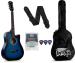 intern INT-38C-BL Acoustic Guitar Linden Wood Rosewood Right Hand Orientation  (Blue)